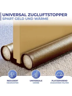 Zugluft-Stopper in Braun - (B)80 x (H)13 cm