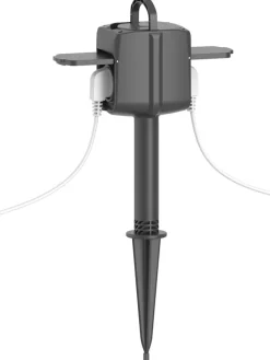 Zwei-Wege-Außensteckdose "R6079" in Schwarz