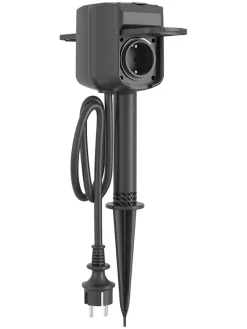 Zwei-Wege-Außensteckdose "R6079" in Schwarz